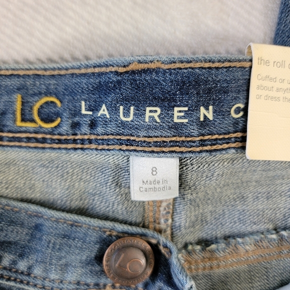 NWT LC Lauren Conrad The Roll Cuff Jeans Medium Wash Mid Rise Denim Size 8 - Picture 6 of 13